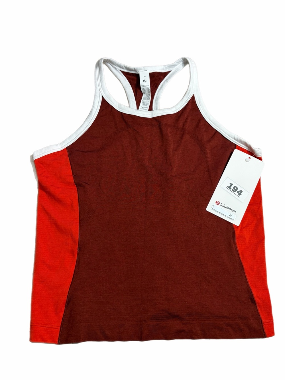 NWT Lululemon Swiftly Tech Racerback Tank 2.0 *Race Colourblock Cran/Cherry 10